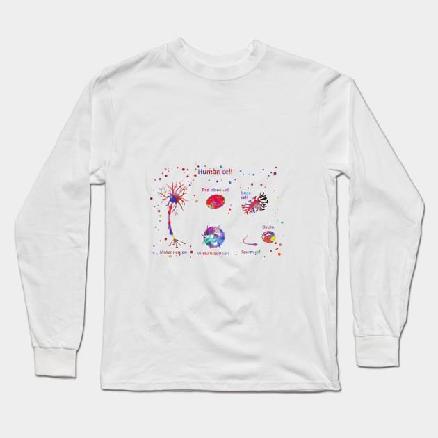 Human cell Long Sleeve T-Shirt by RosaliArt